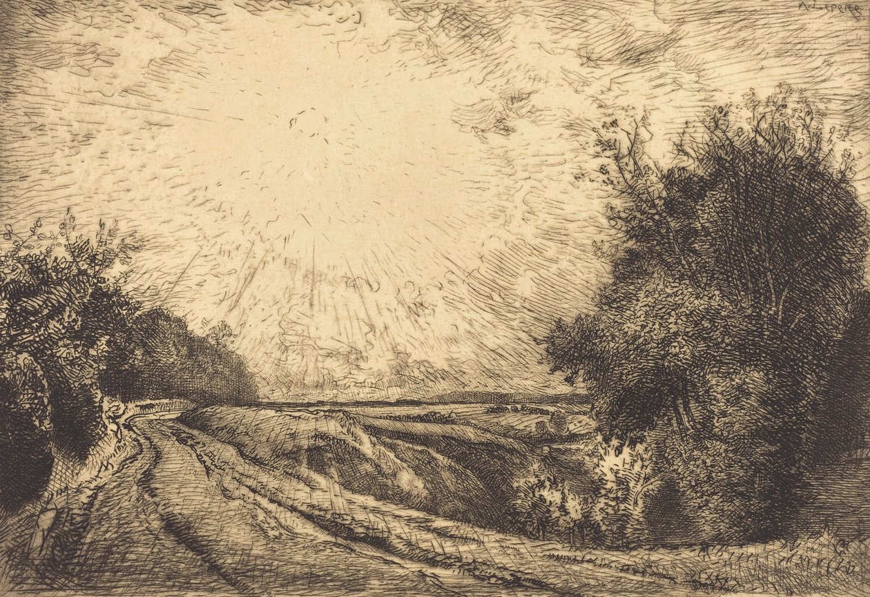 Rute fra La Houssoye, Crevecoeur-le-Grand Rute fra La Houssoye, Crevecoeur, 1913. av Auguste Lepere