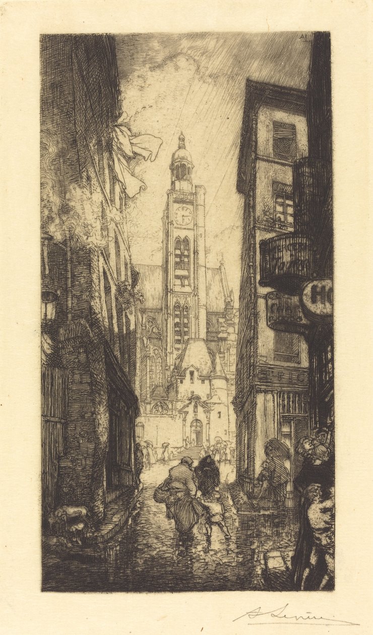Rue de la Montagne-Sainte-Genevieve, Paris av Auguste Lepere