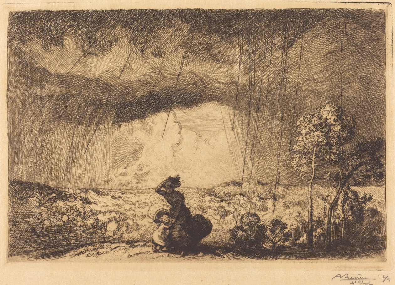 Storm on the Dune, Vendee av Auguste Lepere