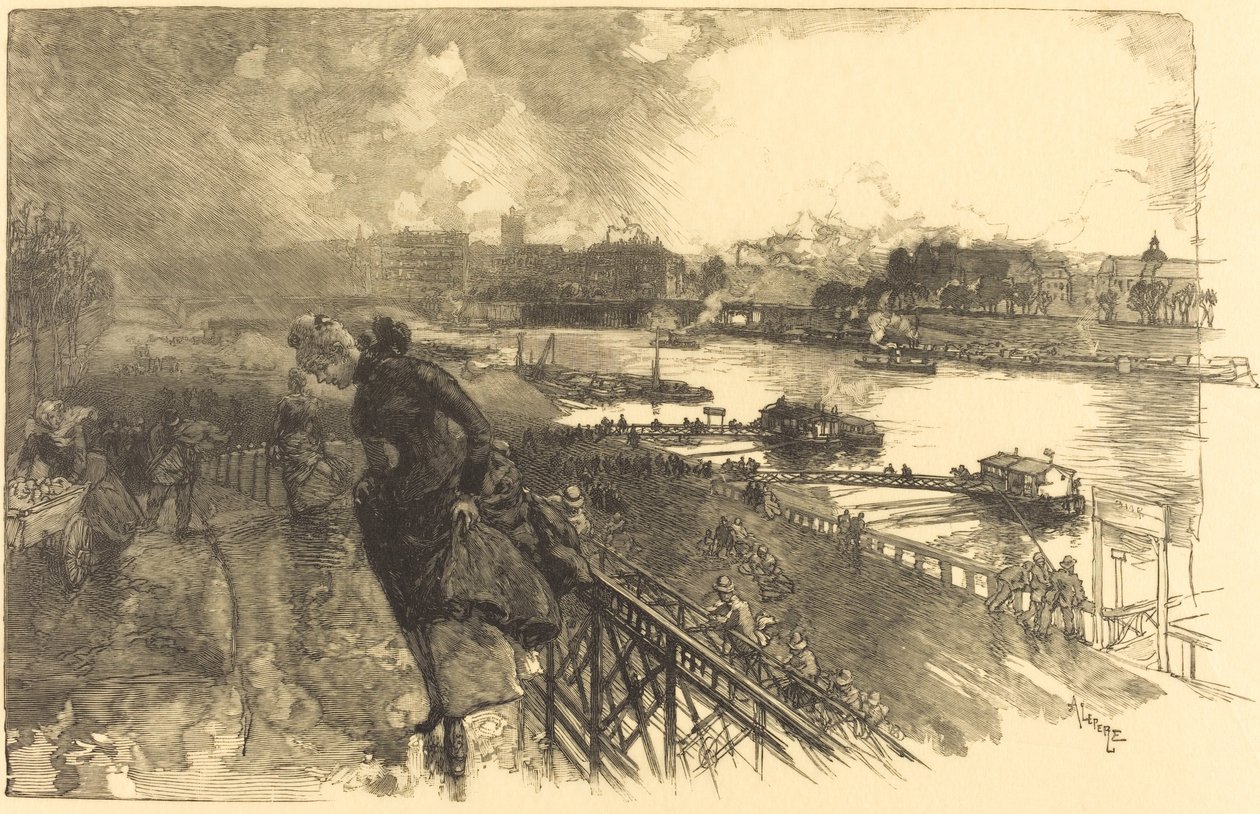 Seinen nær Austerlitz-broen av Auguste Lepere