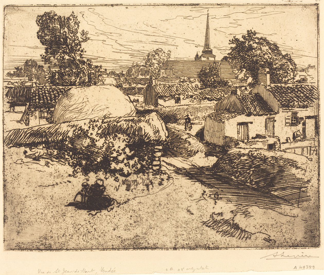 Utsikt over St.-Jean-de-Mont, Vendee av Auguste Lepere