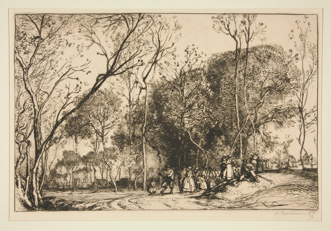 ?t? de la Saint-Martin, la noce qui passe (Sommer i Saint-Martin, fortidens bryllup) av Auguste Lepere