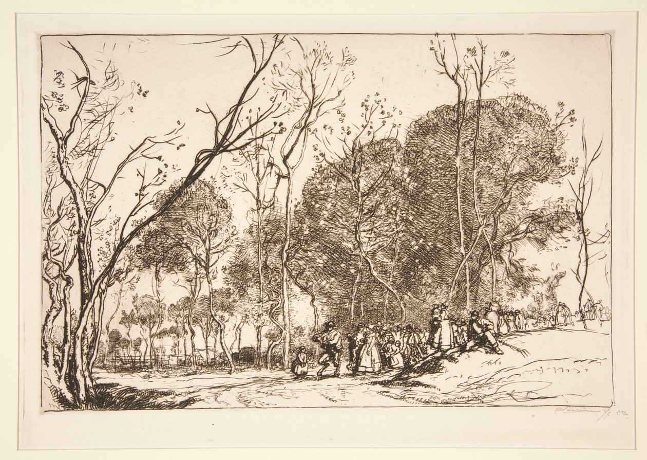 ?t? de la Saint-Martin, la noce qui passe (Saint-Martins sommer, fortidens bryllup) av Auguste Lepere