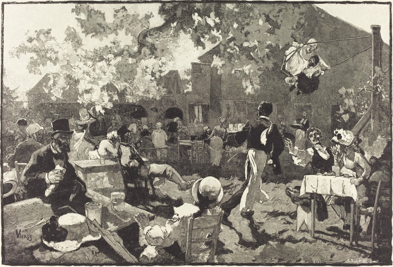 Cabaret du Coq de Bruyère i Bois de Meudon av Auguste Lepère after Daniel Vierge