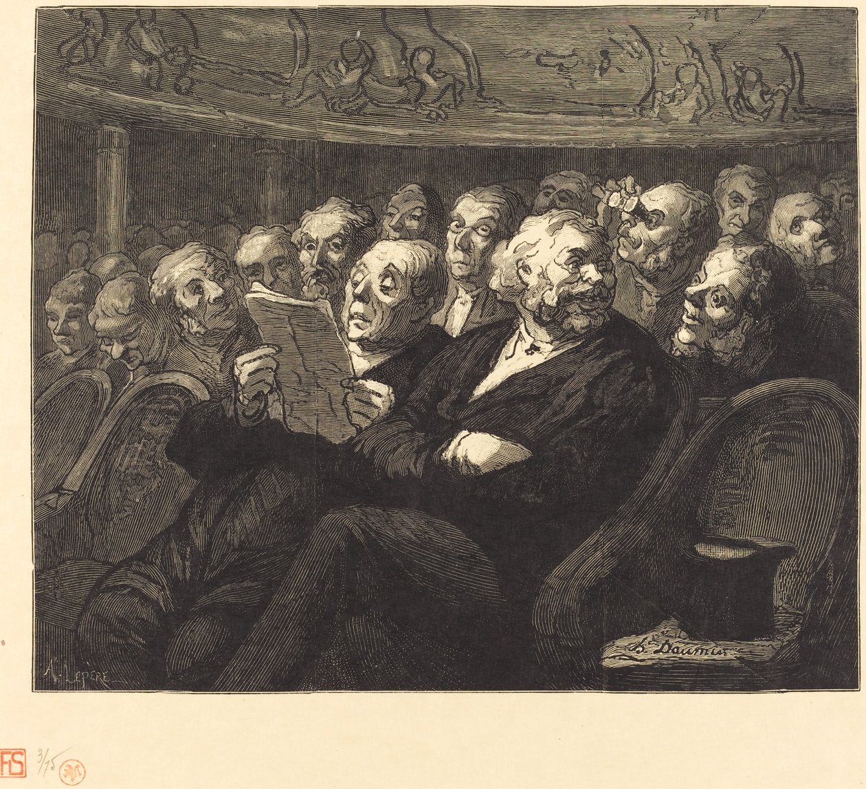 Orkesterplasser av Auguste Lepère after Honoré Daumier