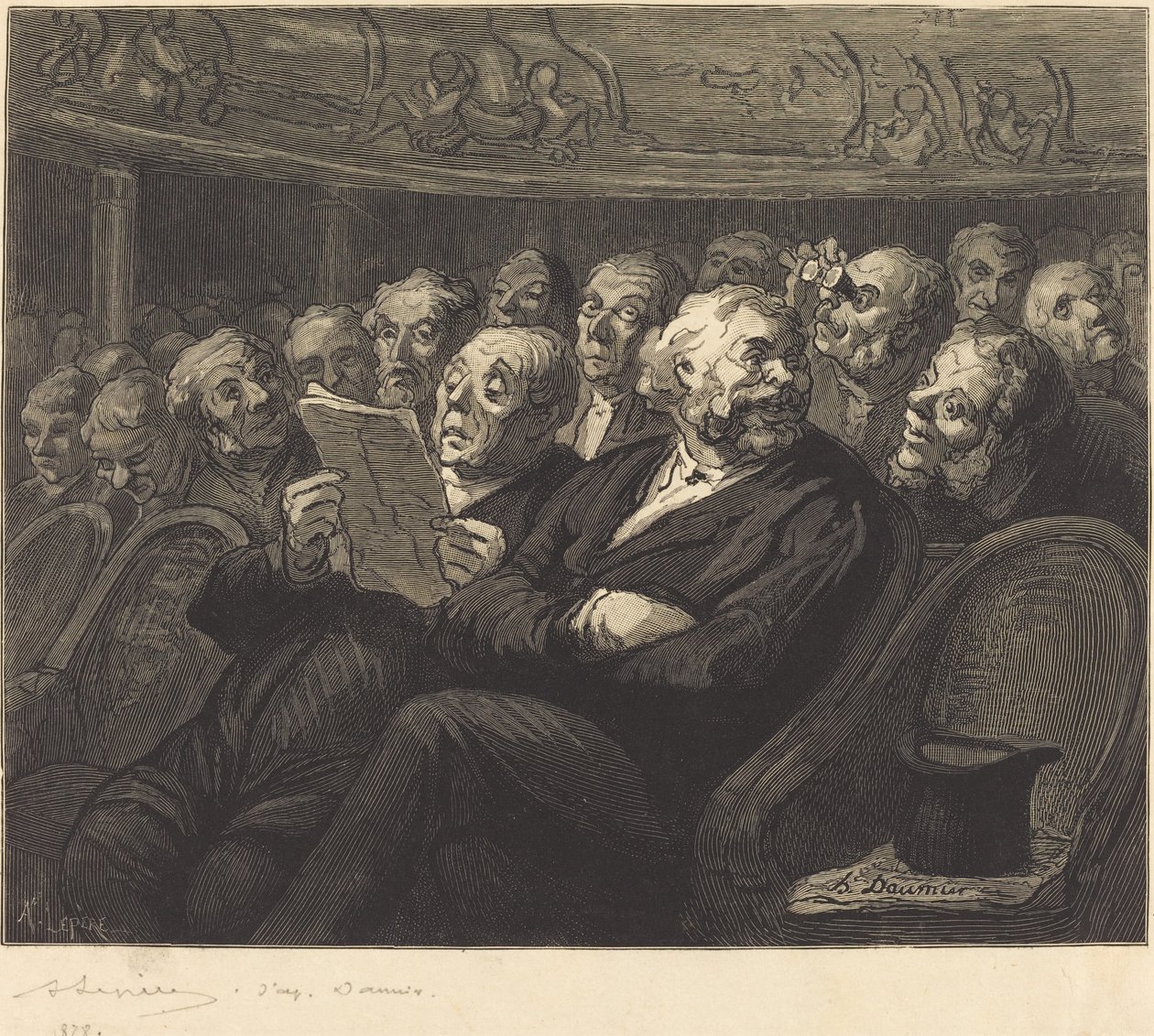 Orkesterplasser av Auguste Lepère after Honoré Daumier