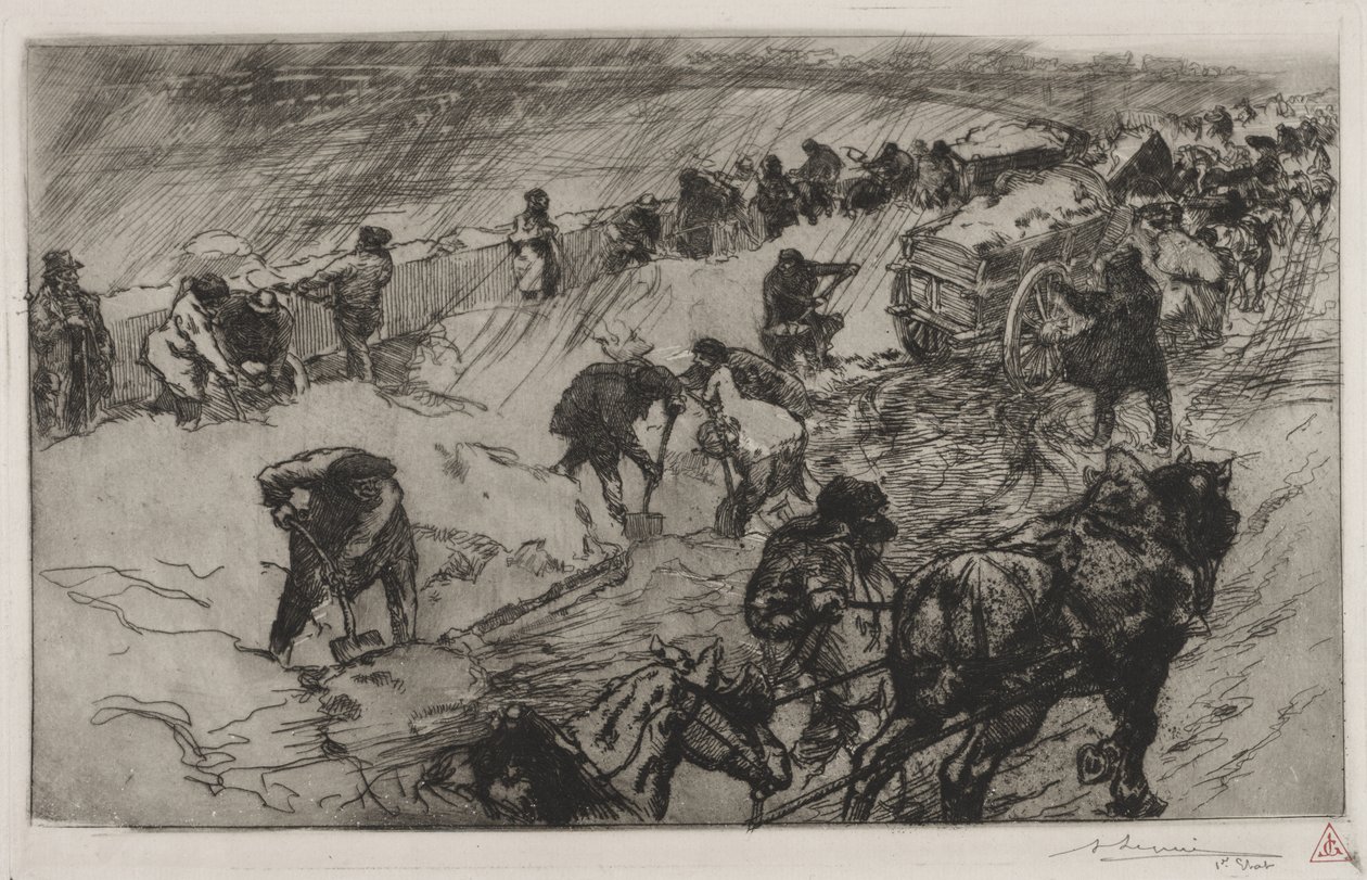 Kjemp mot snøen, Quai aux Fleurs av Auguste Louis Lepère