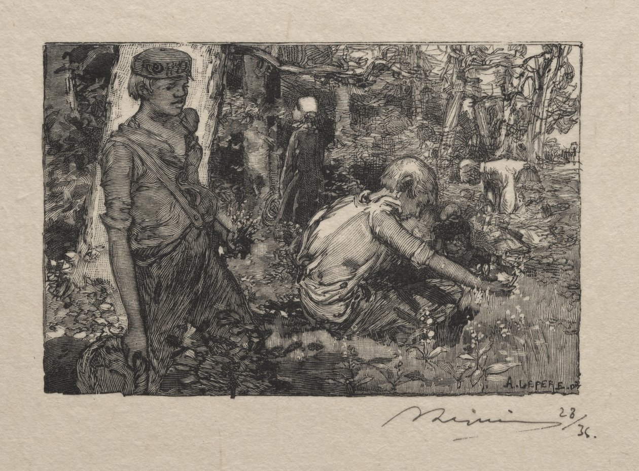 Å plukke liljekonvall av Auguste Louis Lepère