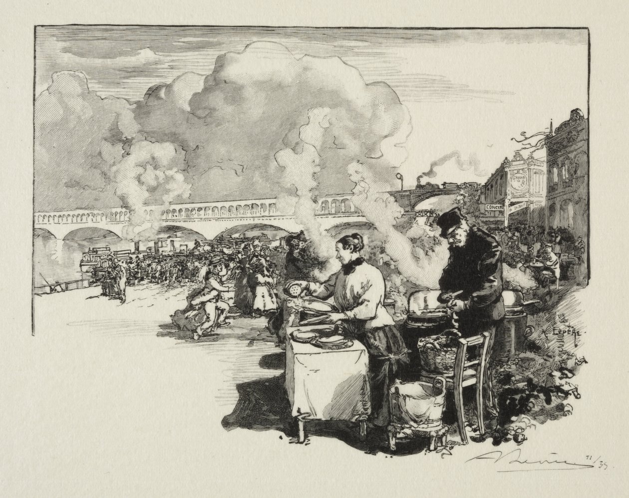 Landingsplass for omnibusbåter av Auguste Louis Lepère