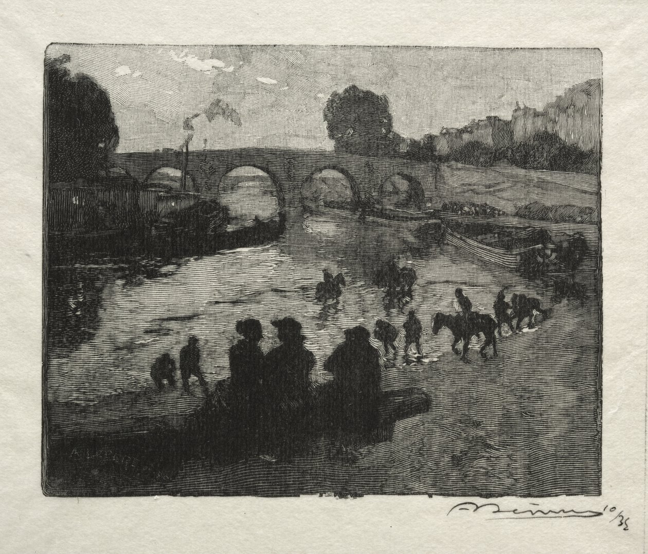 Vanningsstedet til Pont Marie av Auguste Louis Lepère
