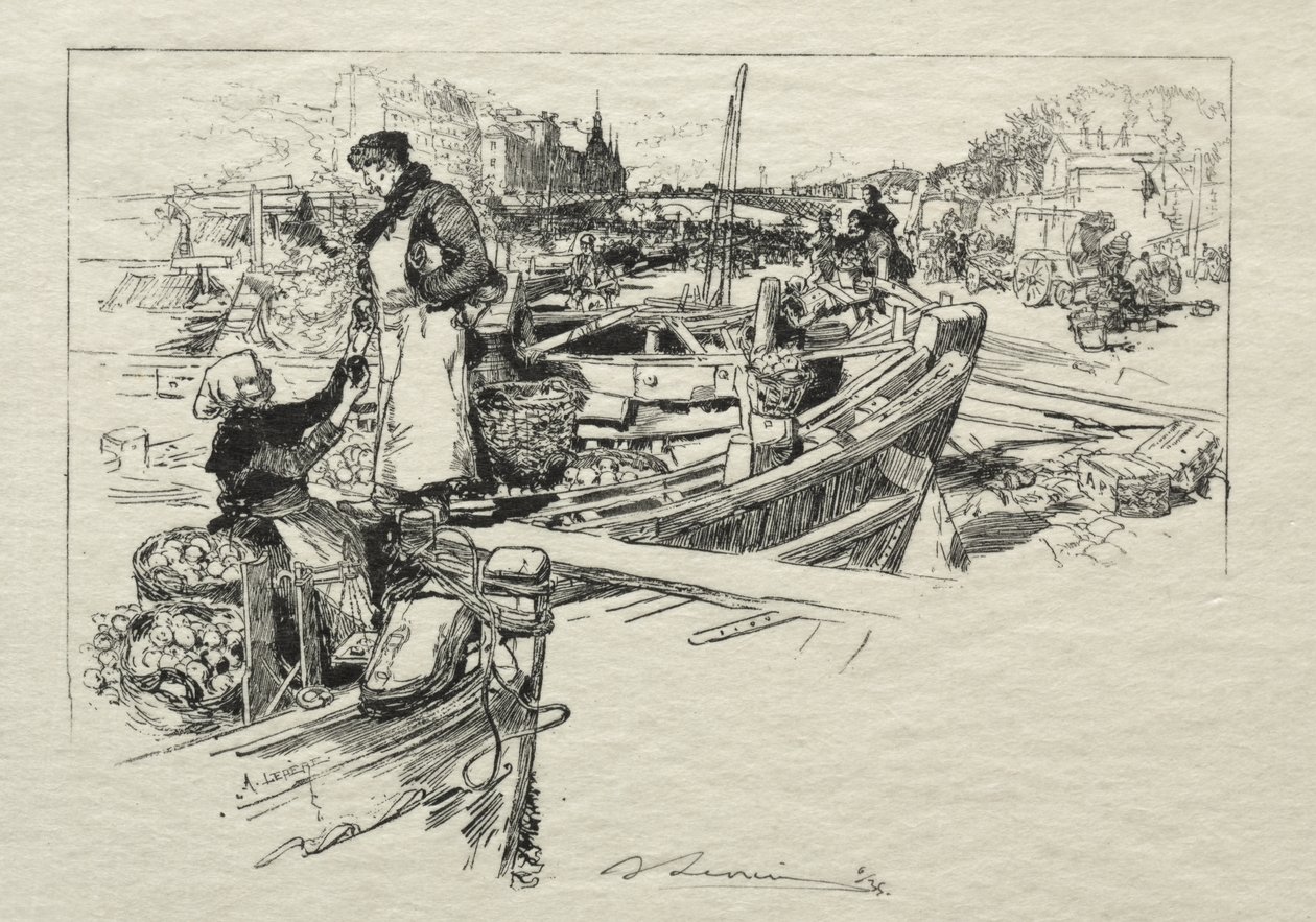 Eplemarkedet, nr. 1 av Auguste Louis Lepère