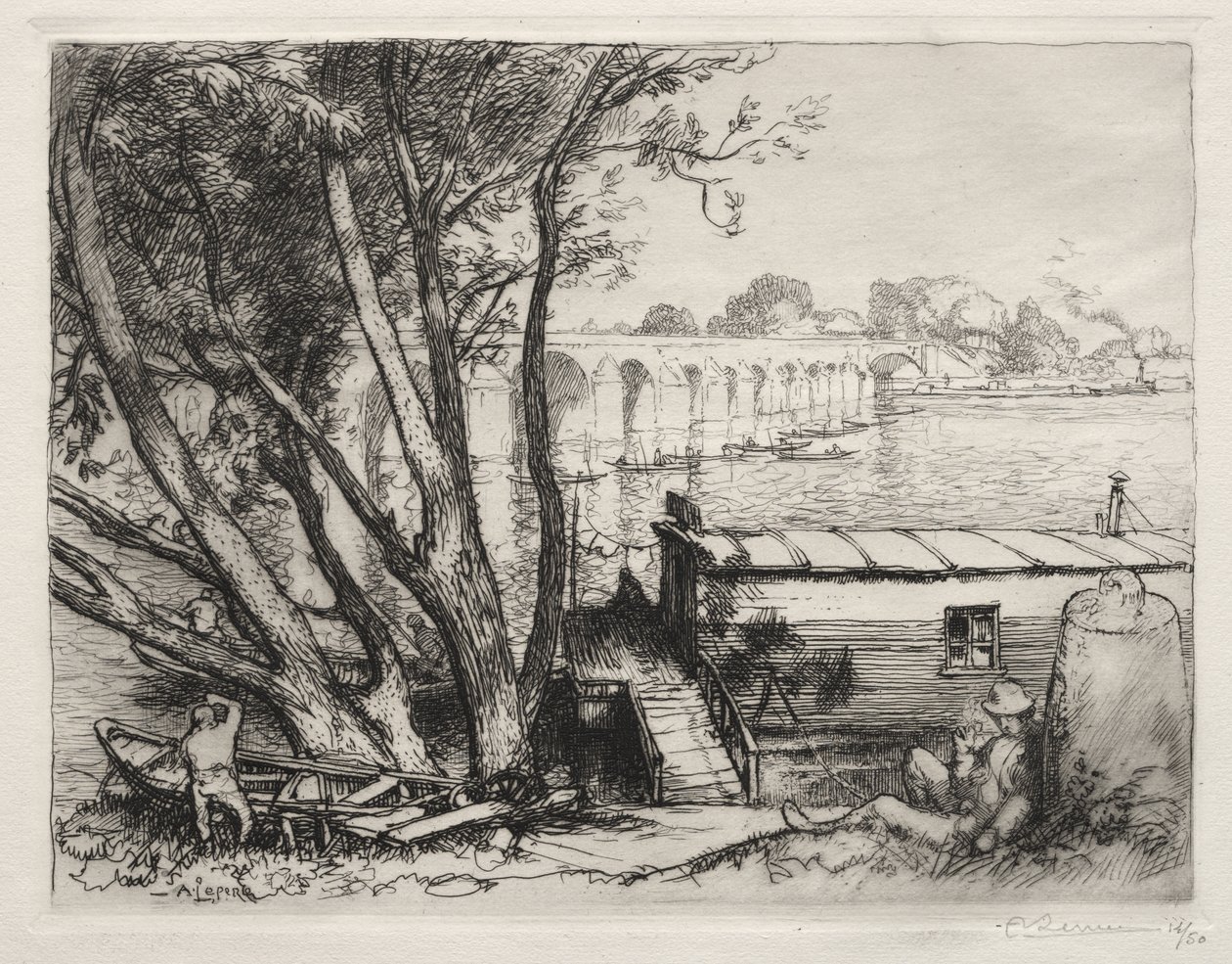 Poissy-broen av Auguste Louis Lepère