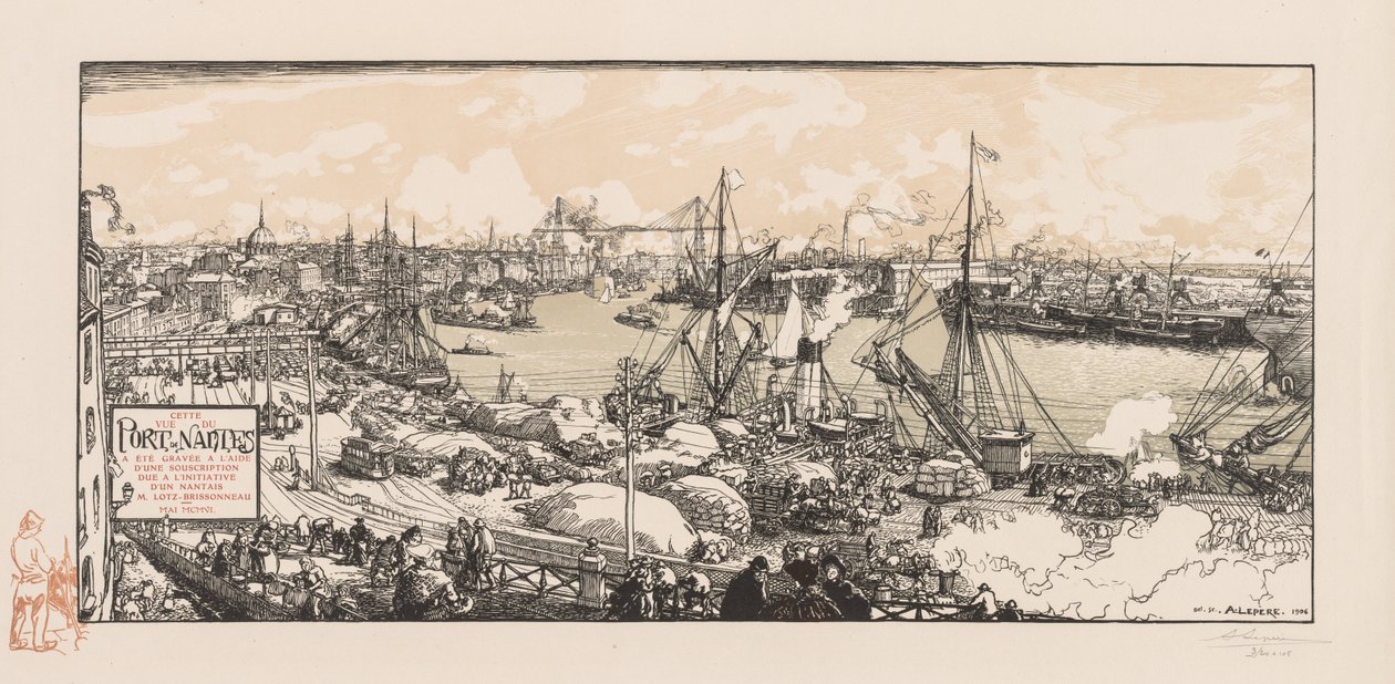 Havnen i Nantes av Auguste Louis Lepère