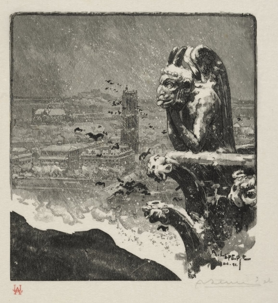 Stryge of Notre Dame av Auguste Louis Lepère