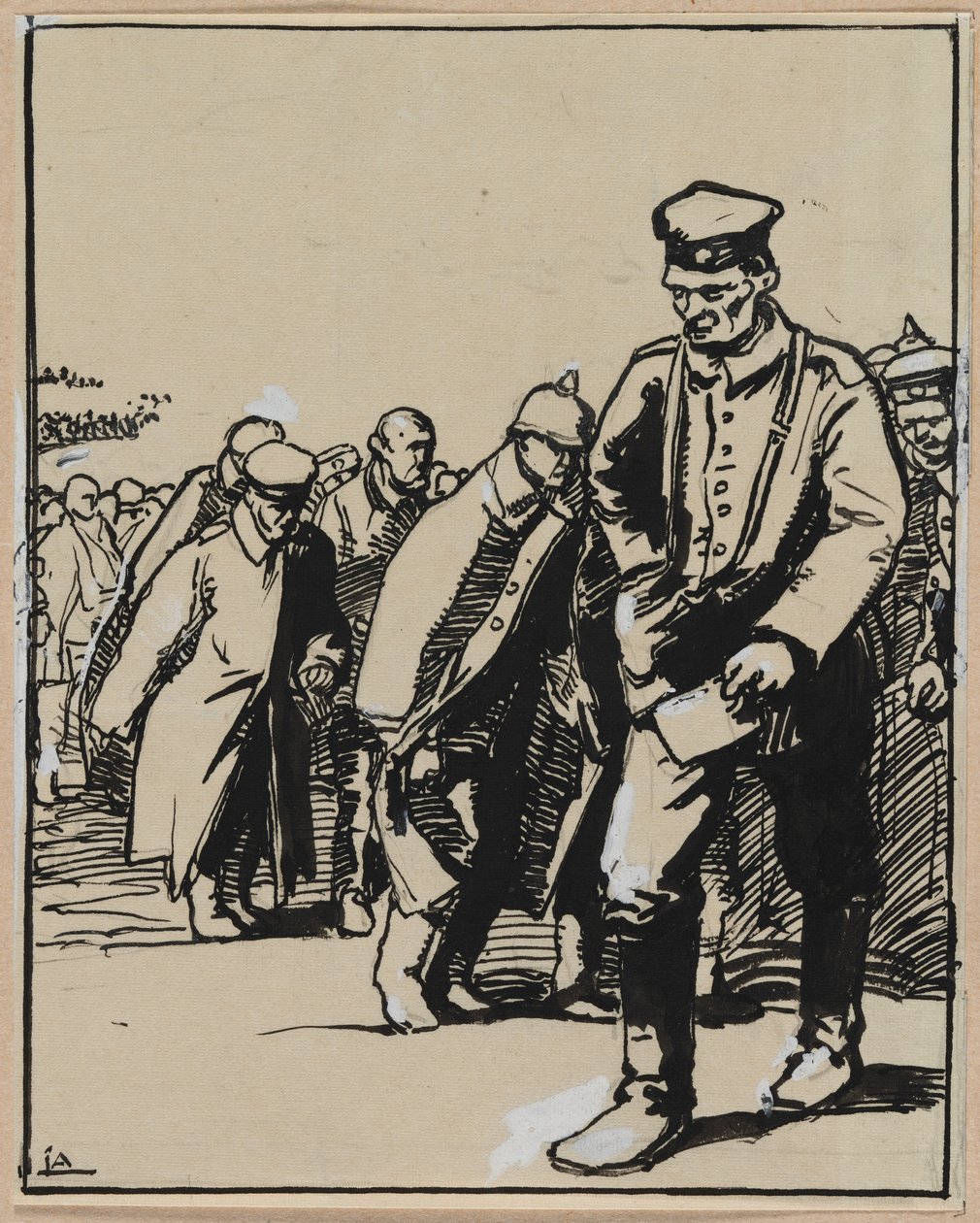 mars av en gruppe tyske fanger av Auguste Louis Lepère