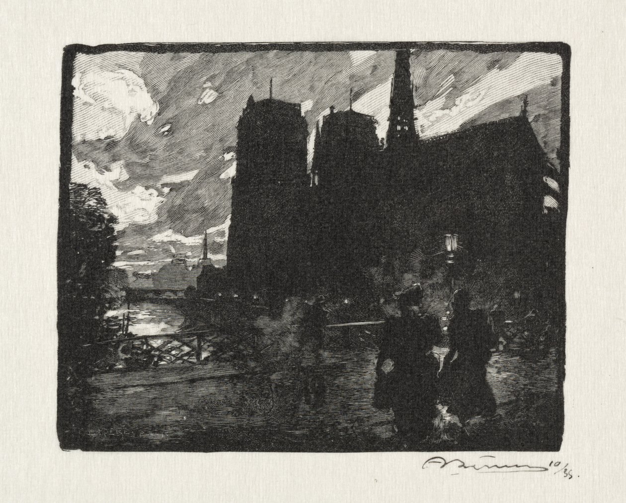 Notre-Dame, om kvelden av Auguste Louis Lepère