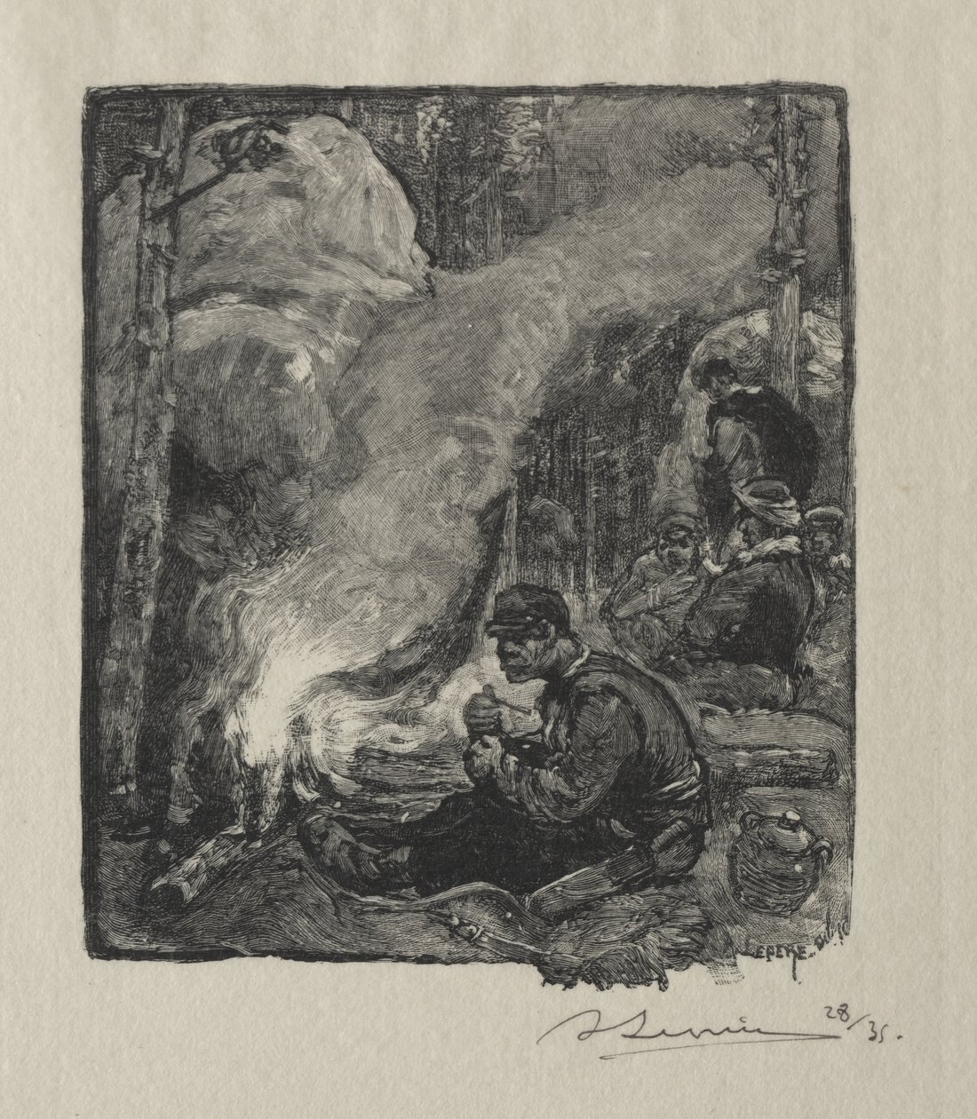 Trelasthoggernes måltid av Auguste Louis Lepère