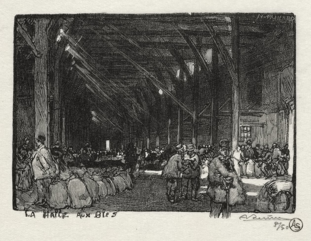 Illustrert Rouen: Halle aux Blès av Auguste Louis Lepère