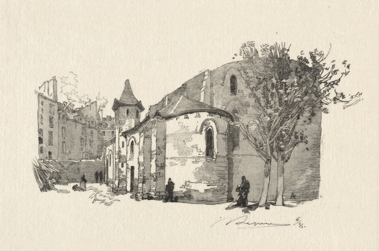 St. Julien le Vauvre, Utvendig utsikt av Auguste Louis Lepère
