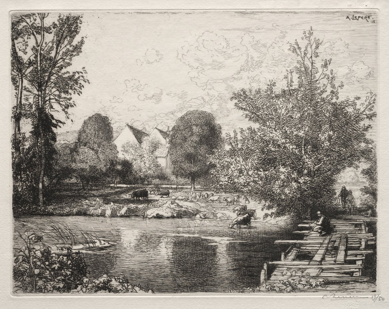 Den gamle gangbroen av Auguste Louis Lepère