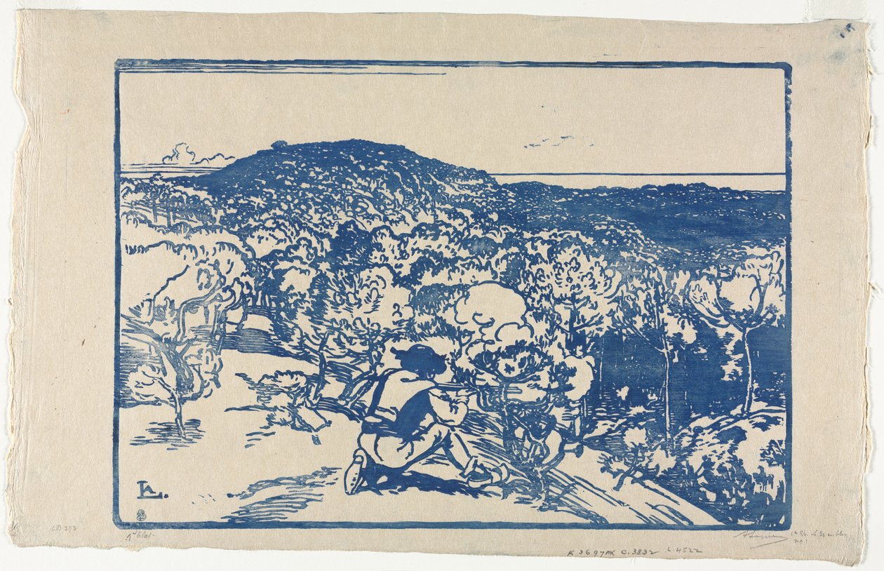 Krypskytteren, sanddynene i Saint Jean de Mont av Auguste Louis Lepère