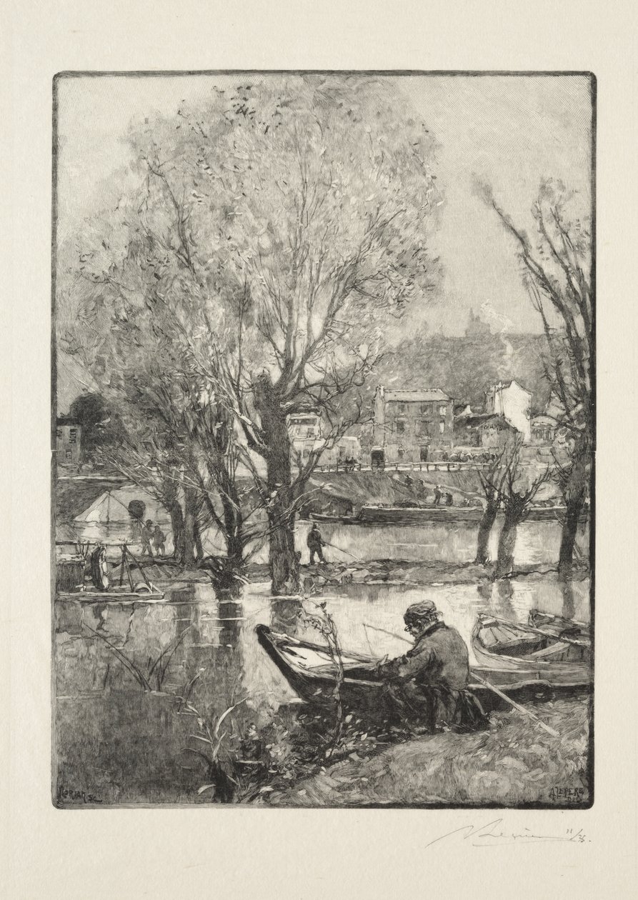 Et hjørne av Billancourt Island av Auguste Louis Lepère