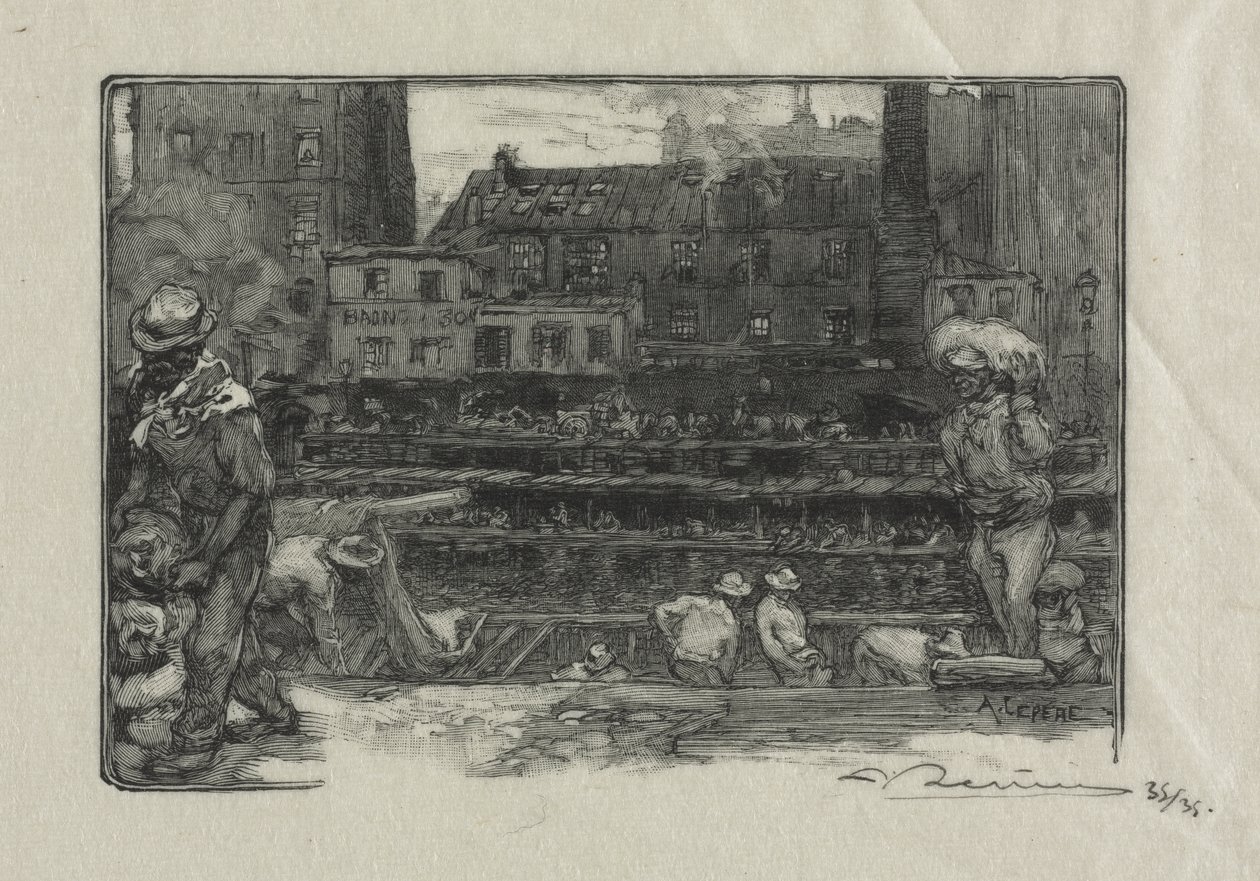 Avlastere av gips (Canal St. Martin) av Auguste Louis Lepère