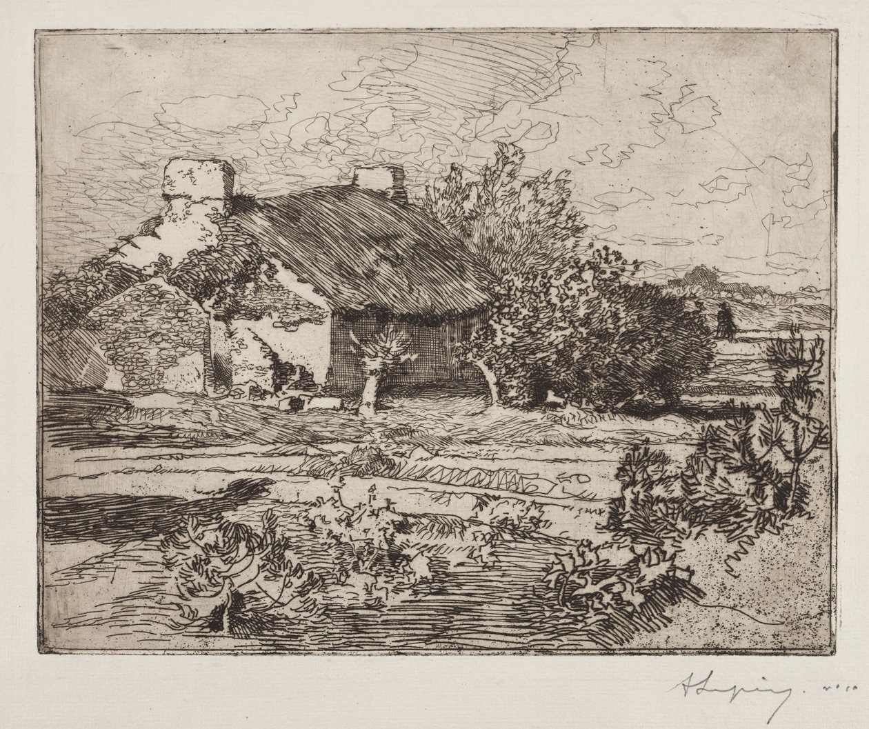 Old Bourrine, House of the Marais, Vendée av Auguste Louis Lepère