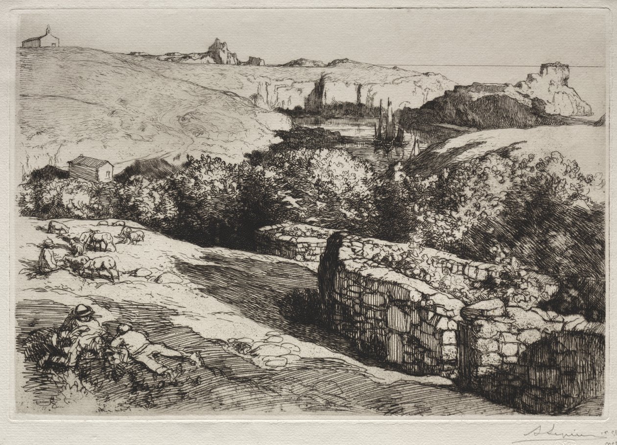 Utsikt over havnen i La Meule av Auguste Louis Lepère