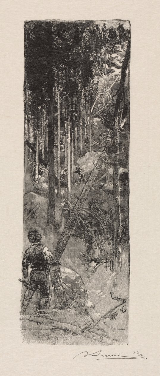 Felling av furu, 1887. av Auguste Louis Lepère