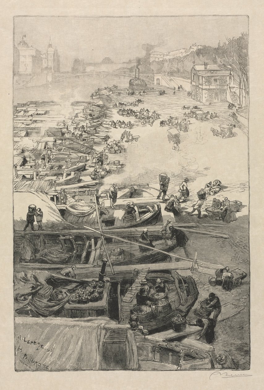 Ankomst av poteter til Hotel de Ville, 1883. av Auguste Louis Lepère
