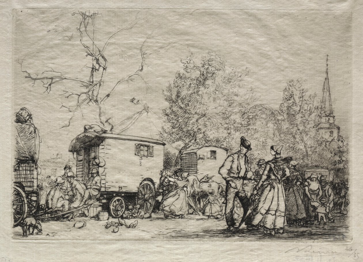 På messen St. Jean de Mont, 1906. av Auguste Louis Lepère