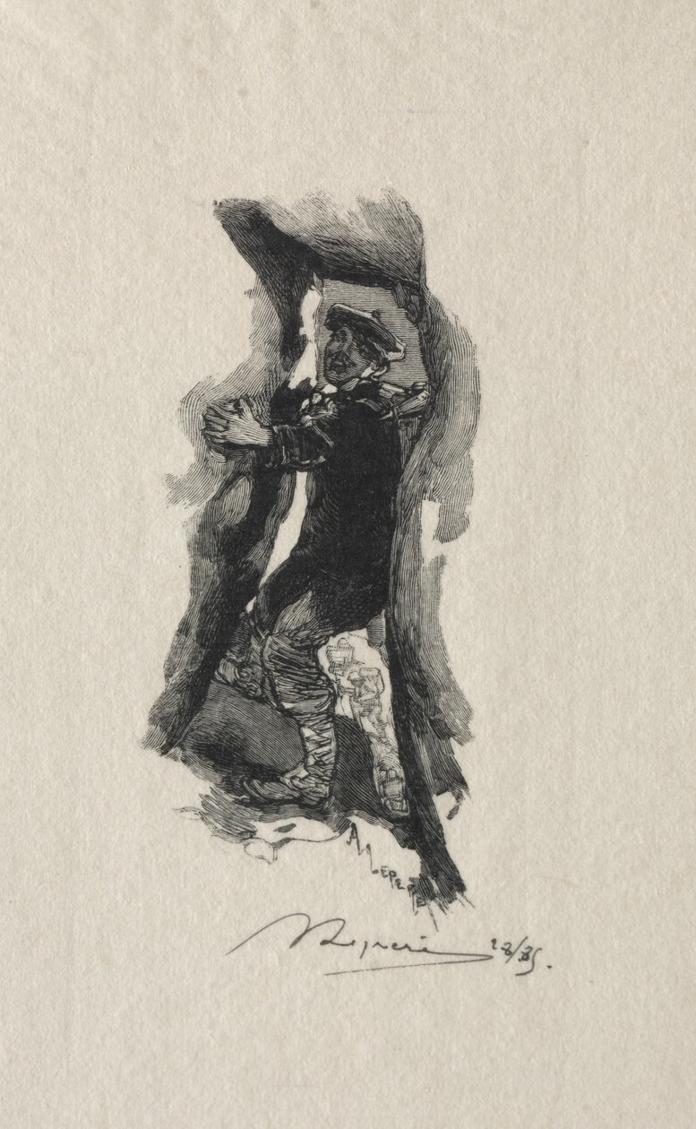 Ved uren av Sept-Cavernes. av Auguste Louis Lepère