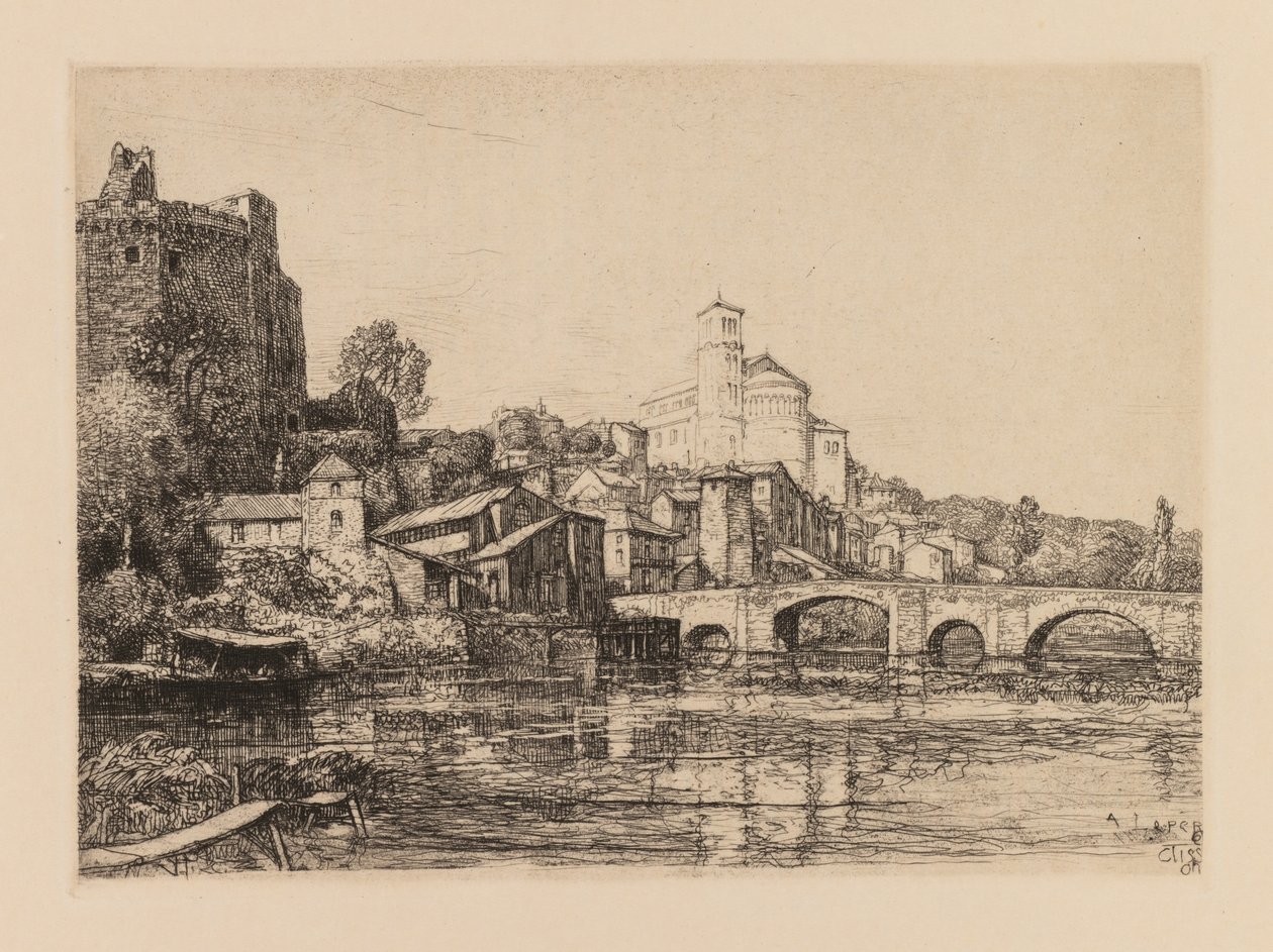 Auguste Lepère: Clisson Loire-Maritime, 1909. av Auguste Louis Lepère