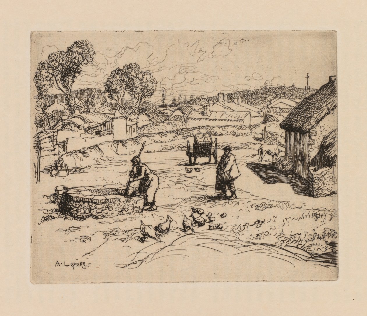 Auguste Lepère: La Masure (Vendèe) av Auguste Louis Lepère