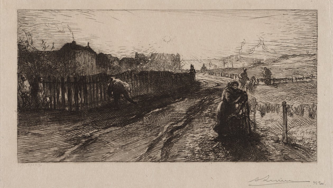 Ved festningsverkene, Porte de Versailles, 1890. av Auguste Louis Lepère