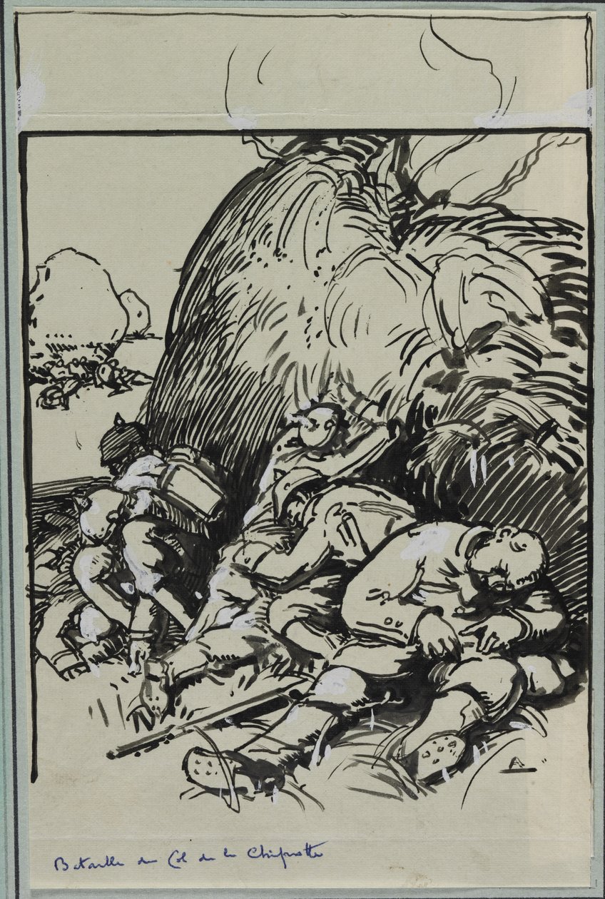 Slaget ved Chipotte-passet, 1914. av Auguste Louis Lepère