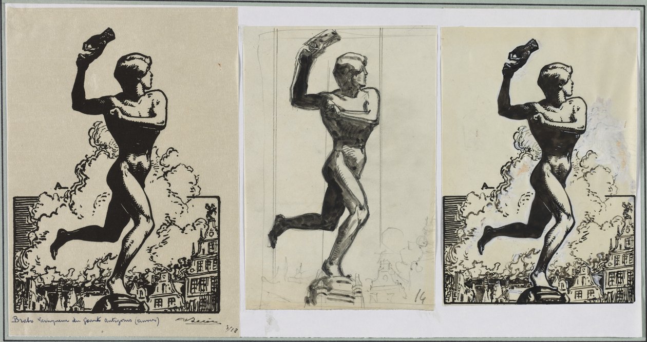 Brado, vinner av Antigoras Giants, 1914. av Auguste Louis Lepère