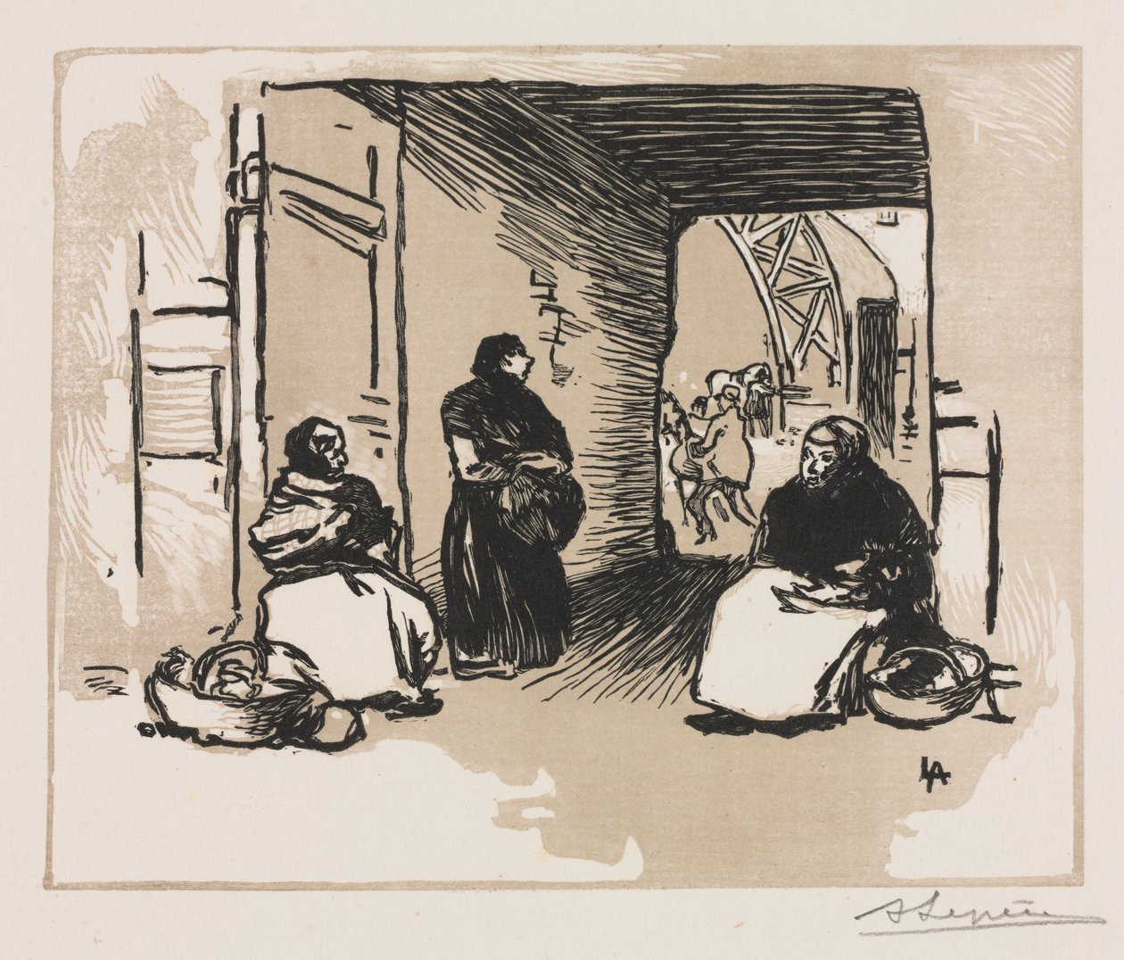 Brød-selgere av Auguste Louis Lepère