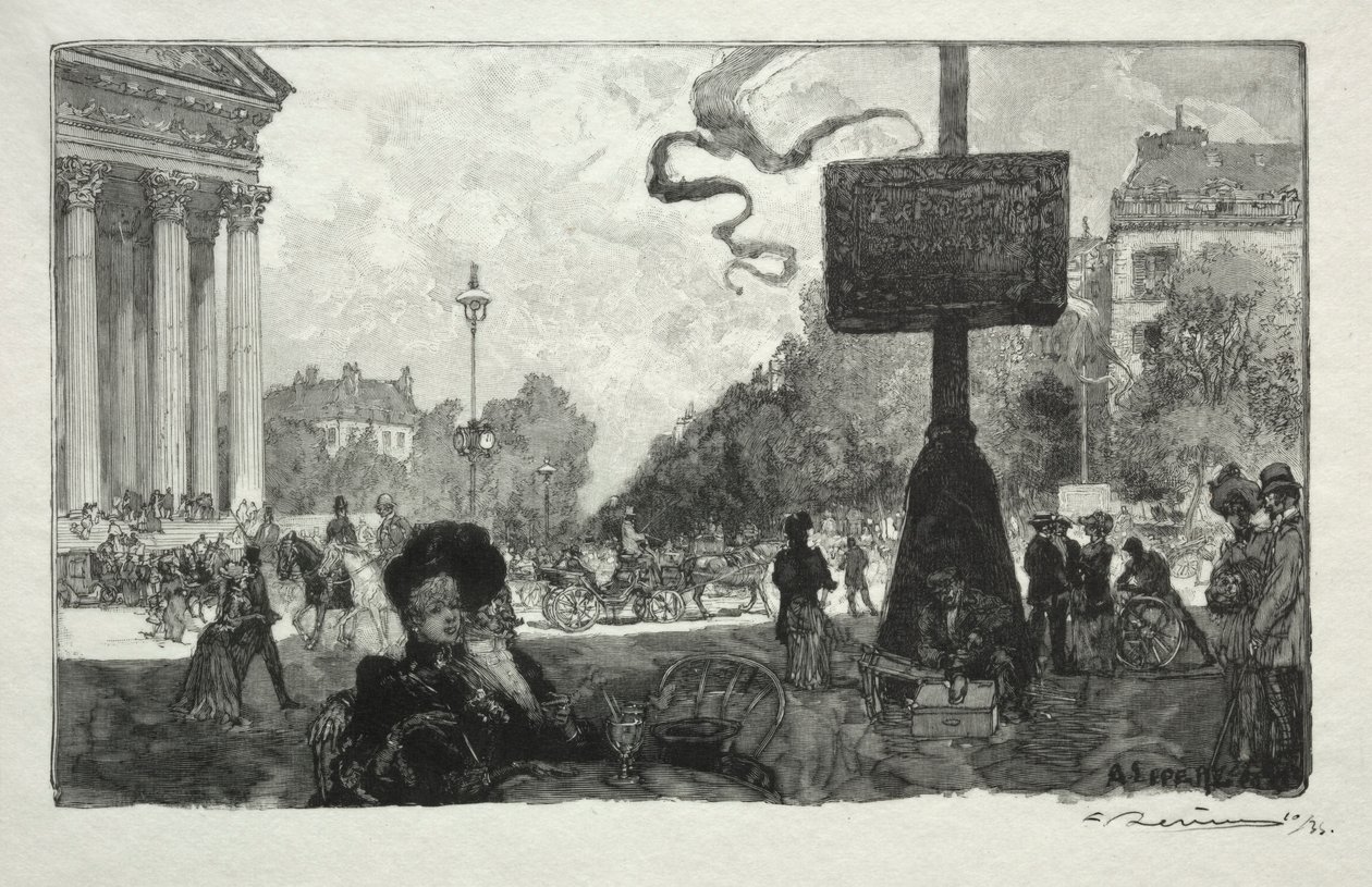 Hjørnet av Rue Royale, 1890. av Auguste Louis Lepère