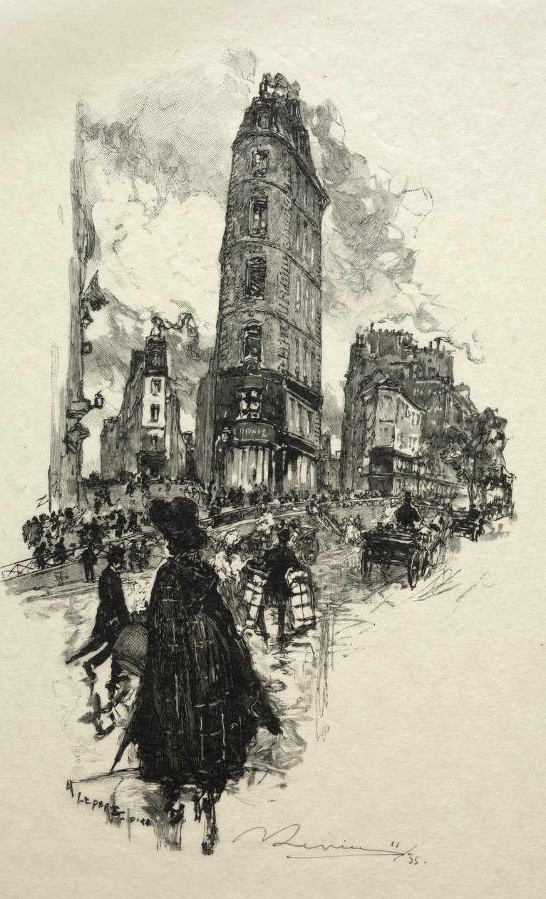 Hjørnet av Moon Street, 1890. av Auguste Louis Lepère