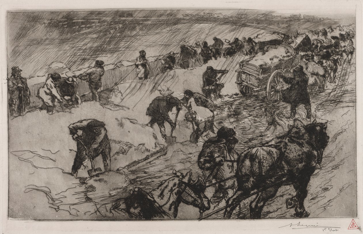 Kjemp mot snøen, Quai aux Fleurs av Auguste Louis Lepère
