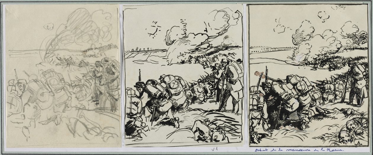 Begynnelsen av Marne-manøveren, 1914. av Auguste Louis Lepère