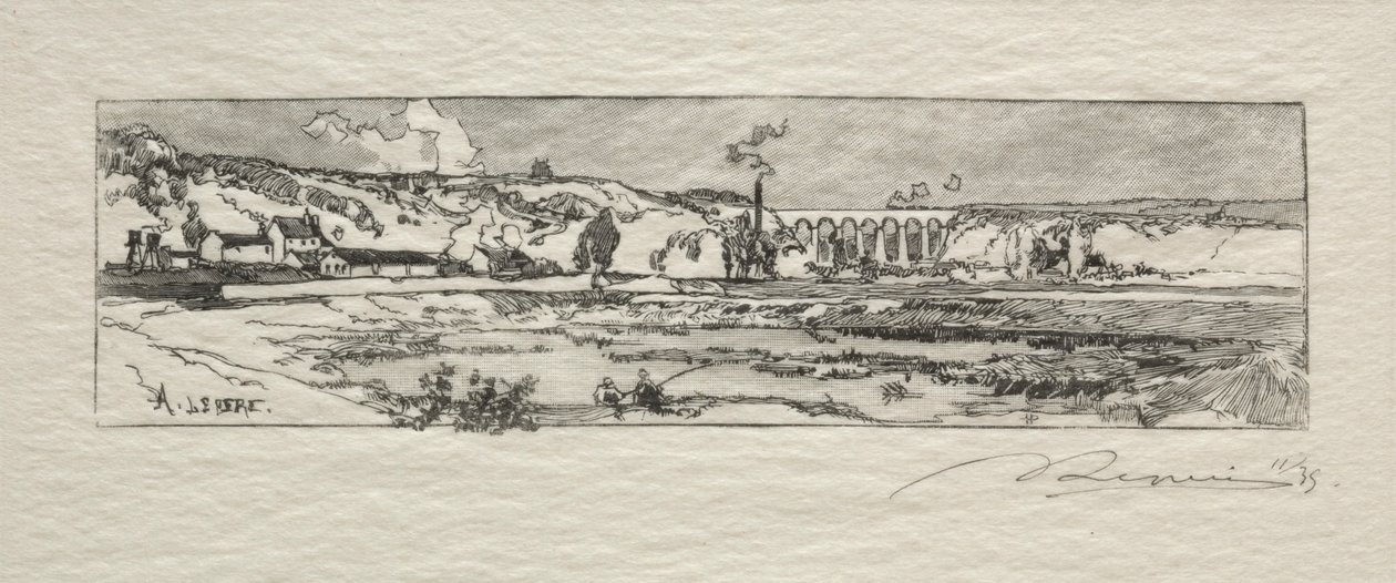 Dam av Issy les Moulineaux. av Auguste Louis Lepère