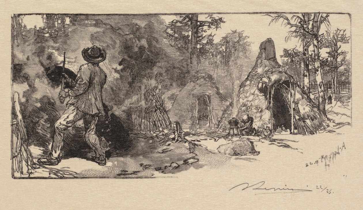 Fontainebleau-skogen: Kullmenn av Auguste Louis Lepère