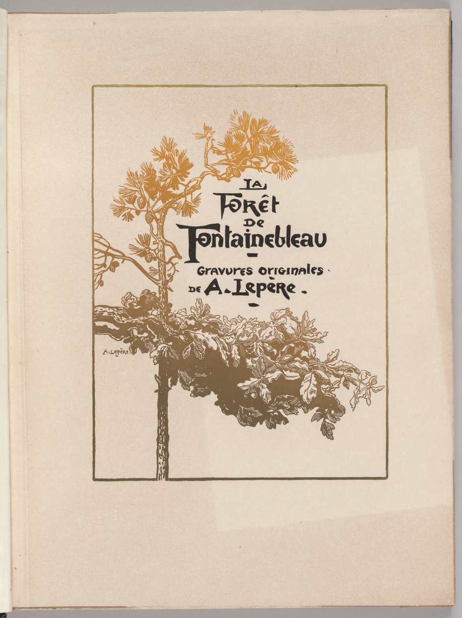 Fontainebleau-skogen: Cover La Forêt de Fontainebleau, 1890. av Auguste Louis Lepère