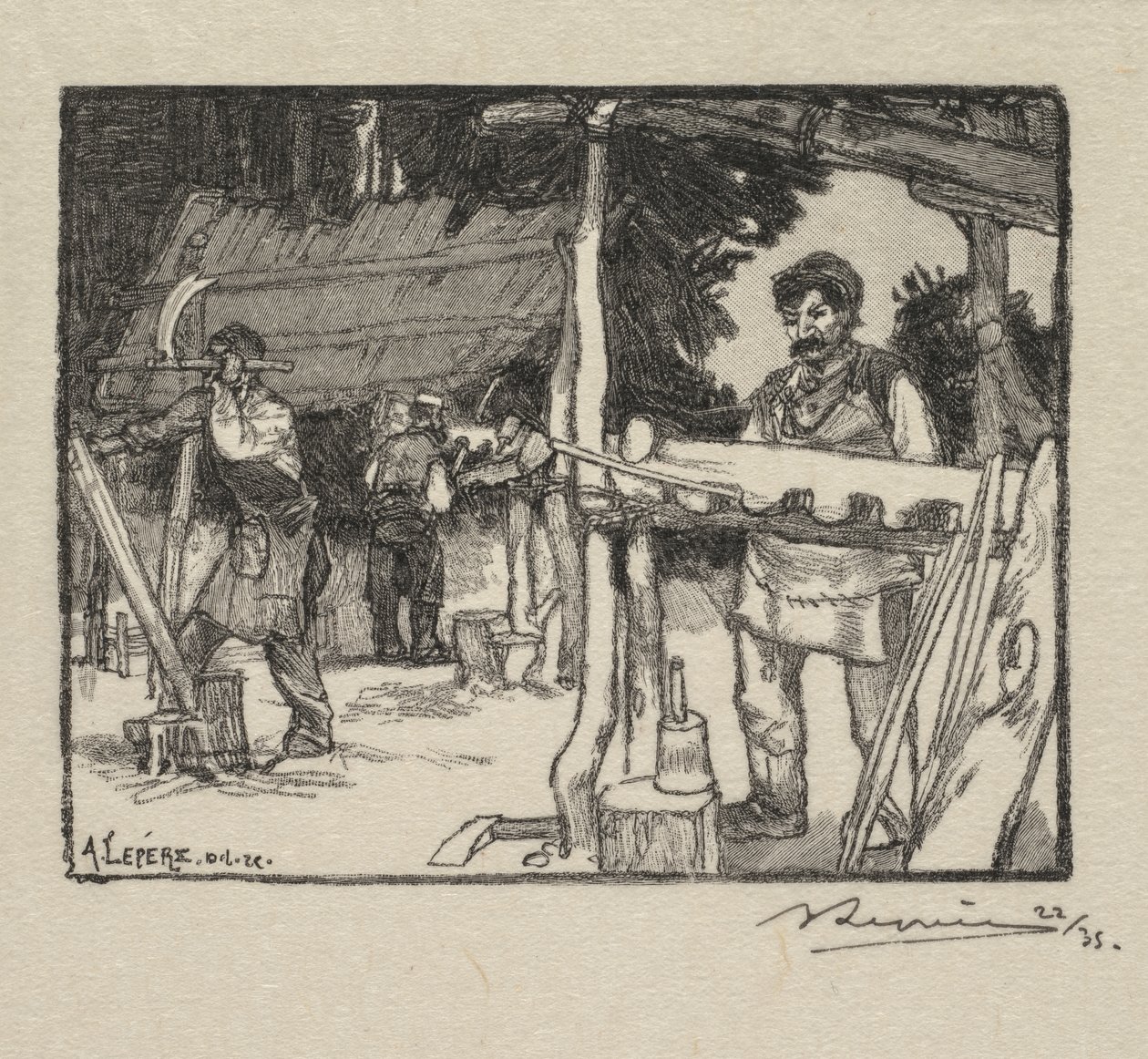 Fontainebleau Forest: Produsent av lameller av Auguste Louis Lepère