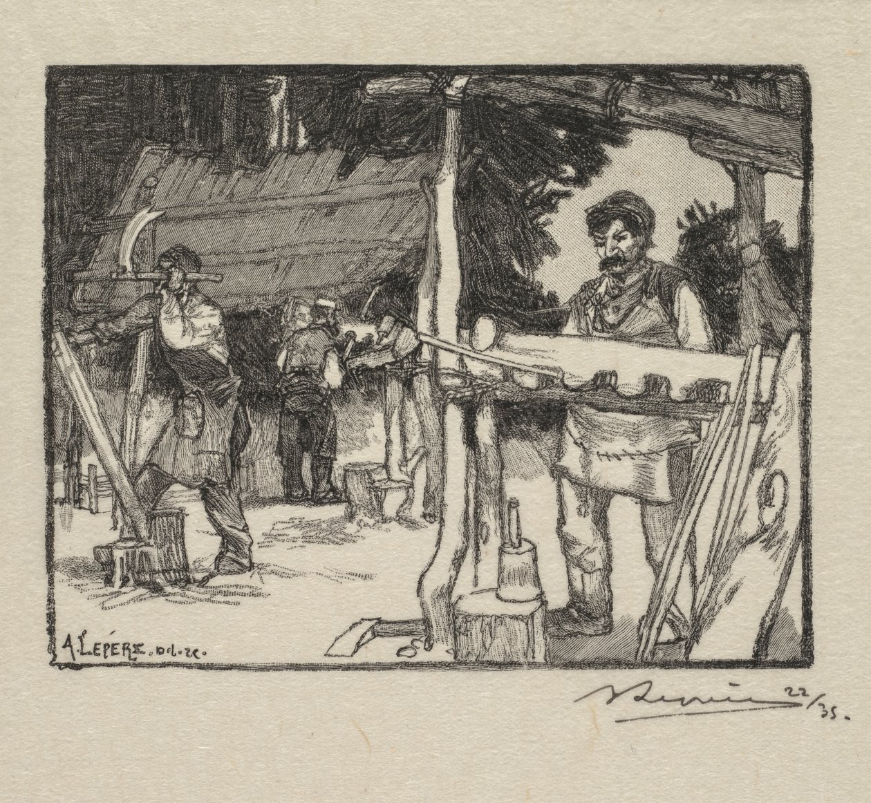 Fontainebleau Forest: Produsent av Slats La Forêt de Fontainebleau: Le Manufacturer de lattes, 189 av Auguste Louis Lepère