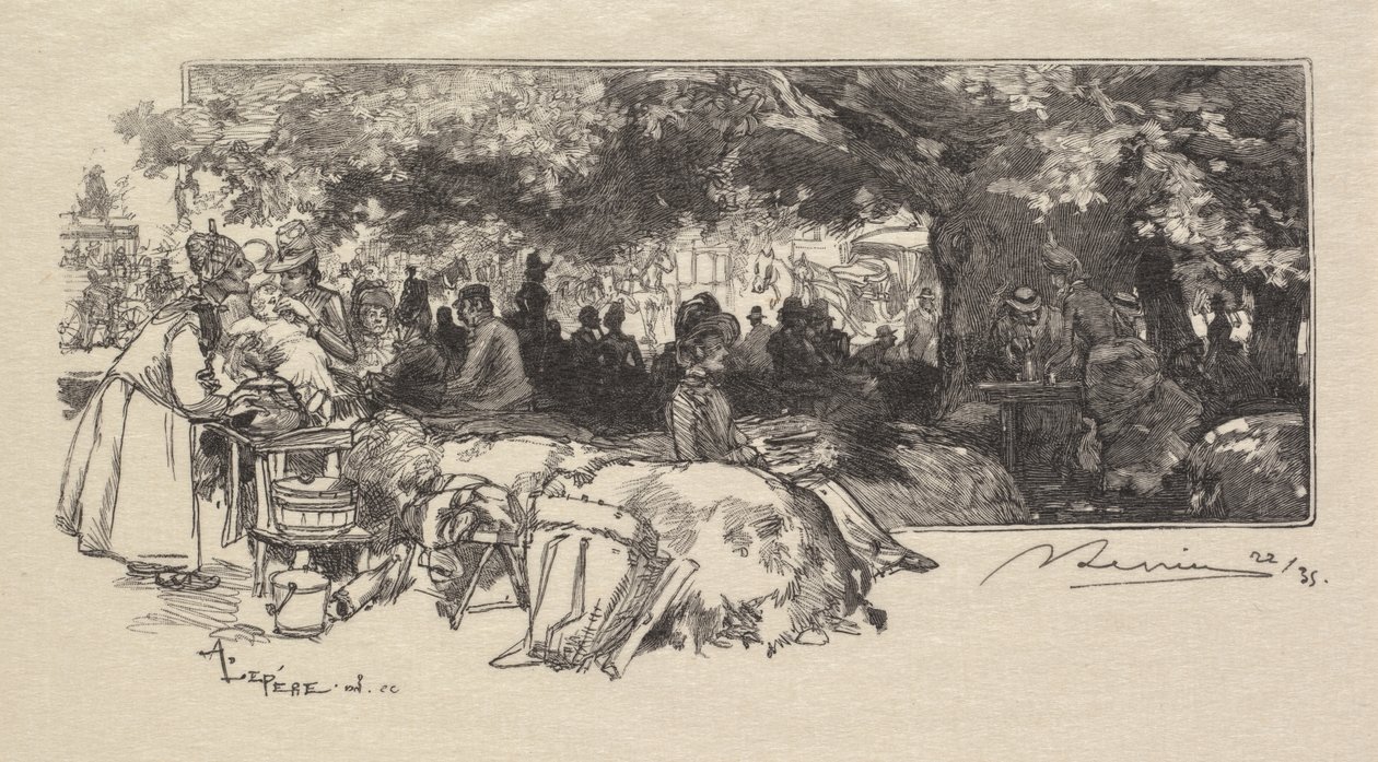 Fontainebleau-skogen: Mother Pichards kantine av Auguste Louis Lepère