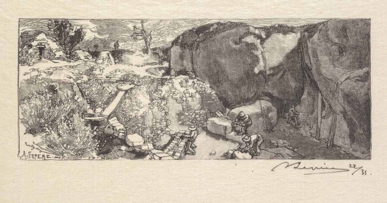 Fontainebleau-skogen: Sandsteinbrudd av Auguste Louis Lepère